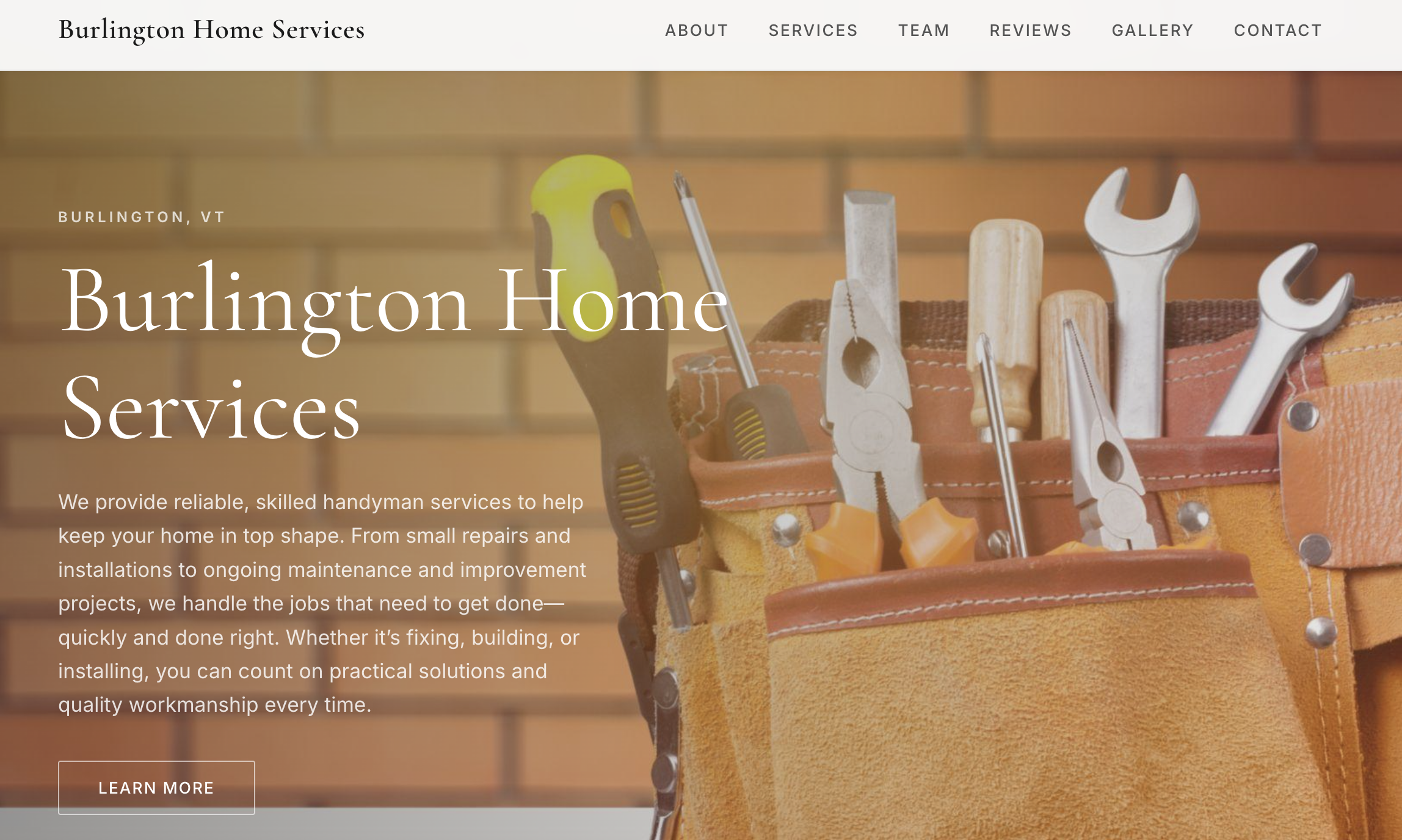 Example website for Handyman & Home Repair built on SiteSolns