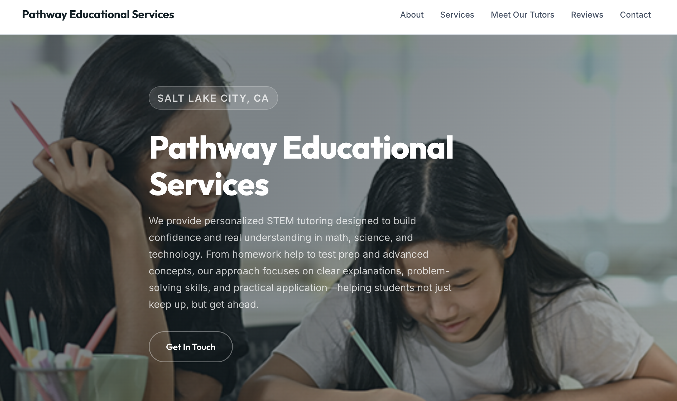 Example website for Tutors & Learning Centers built on SiteSolns